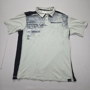Projek Raw‎ Graphic Polo Shirt Mens 2XT Gray Black Short Sleeve Casual